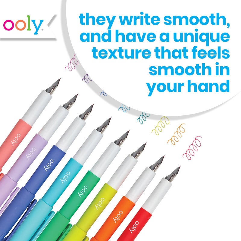 Ooly Color Write Colorful Fountain Pens, Pack of 8 Colored Ink Fountain Pens, Use Refillable Ink Cartridges, Fine Tip for Calligraphy Drawing, Handlettering, School Supplies - Image 3